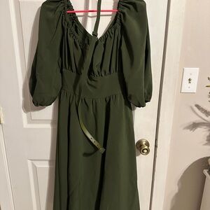 Vixen by Micheline Pitt Olive Vacation Dress